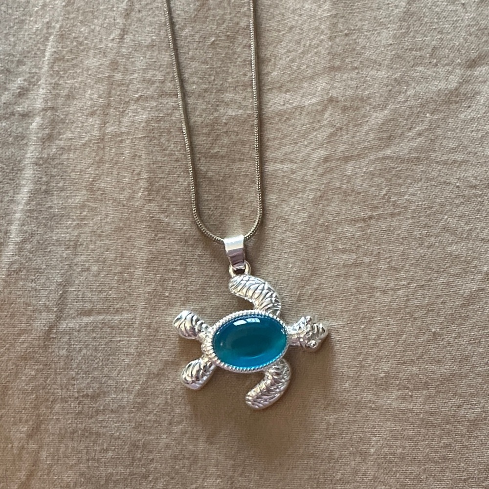 NWOT- Silver Turtle Necklace